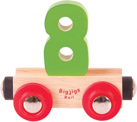 Vogn med tallet 8 til BIGJIGS RAIL træjernbaner