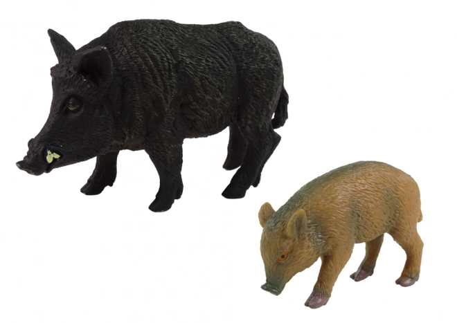 Sæt med to figurer af vildsvin og grisling - Skovens Dyr