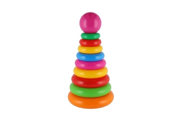 Stabelpyramide med ringe plast 28 cm ass. 2 typer i net 12m+