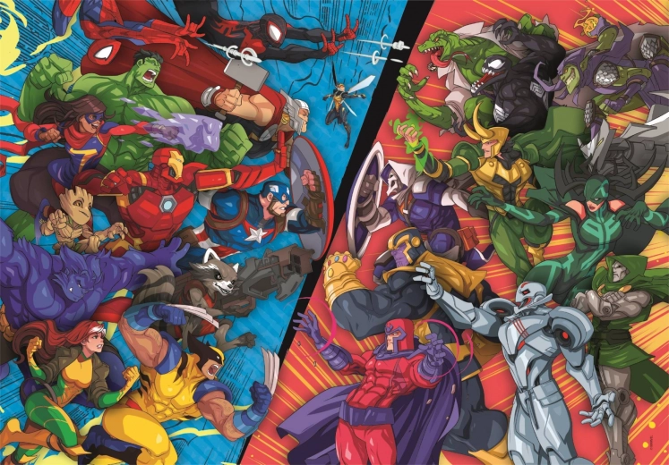 Clementoni Puslespil Marvel: Helte vs. Skurke 104 brikker