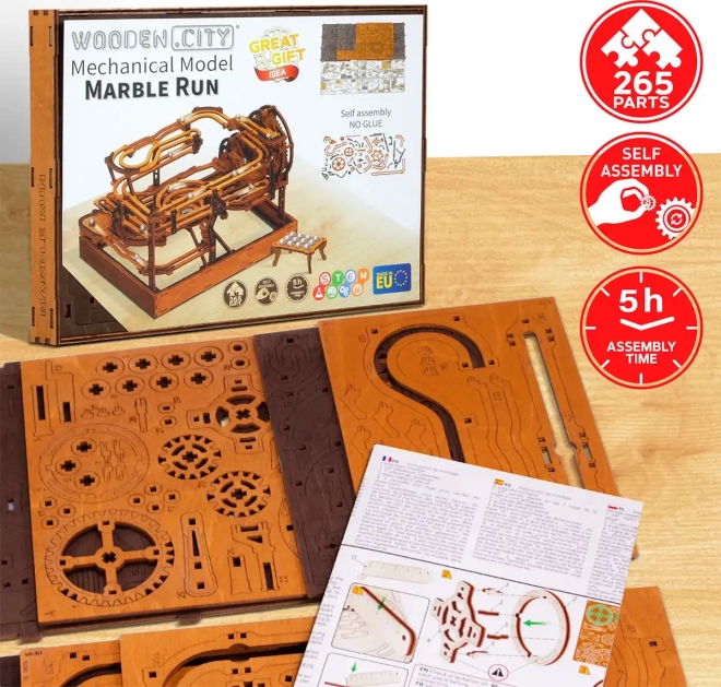 WOODEN CITY 3D træpuslespil Kuglebane 265 dele
