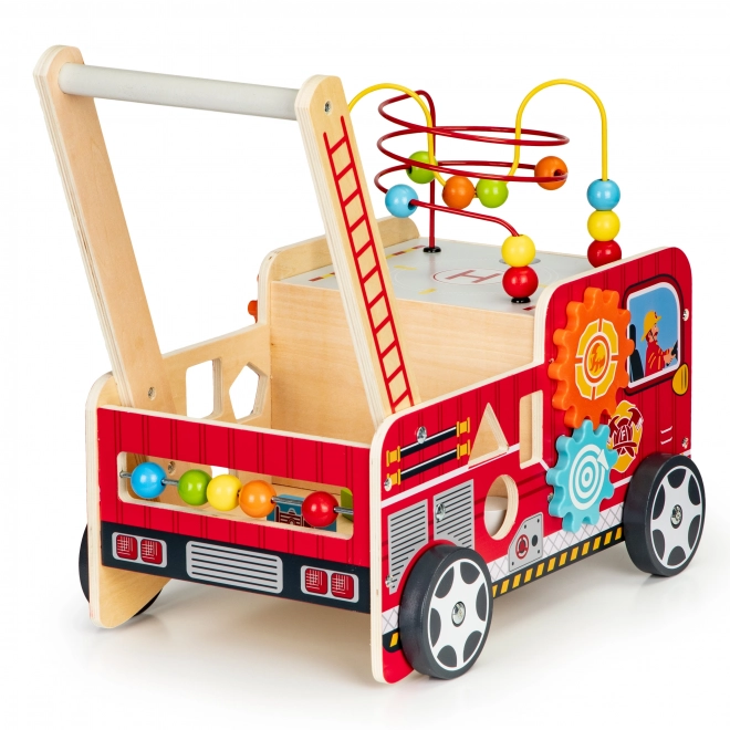 Træuddannelses Walker med Klodser - Brandbil ECOTOYS