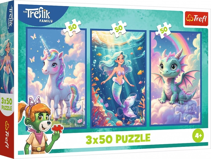 Puzzle Treflíci Farverig Verden 3×50 brikker