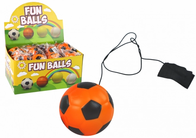 Fodbold PU gummihopbold Jojo 6 cm orange