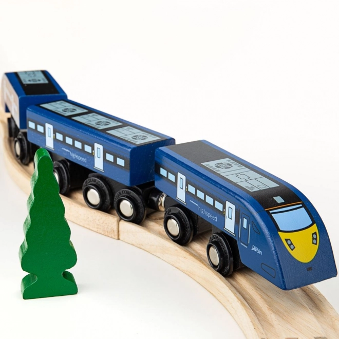 Hurtigtog træ blå Bigjigs Rail