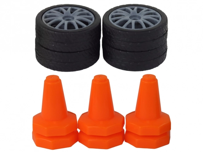 Fjernstyret sportsbil R/C 1:24 udskiftelige hjul – grå