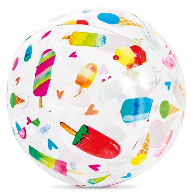 Oppustelig bold med mønstre - 51 cm