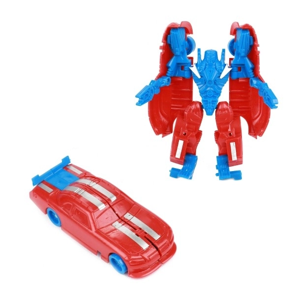 Transformer bil/robot plast 10cm mix farver i plastæske 5x10,5cm