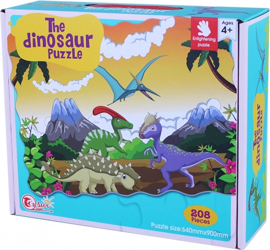 Puslespil Dinosaurer 208 stk 90x64 cm