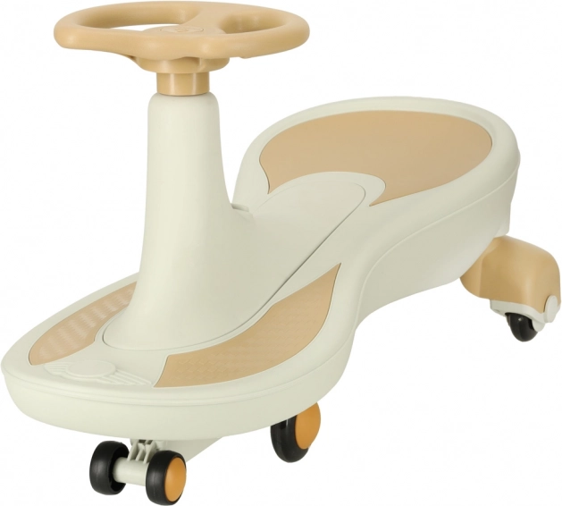 Gravitationskøretøj med LED-hjul og musik, 76 cm, beige‑hvid, bæreevne 100 kg