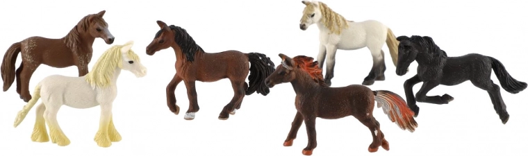 6 realistiske heste i én pakke