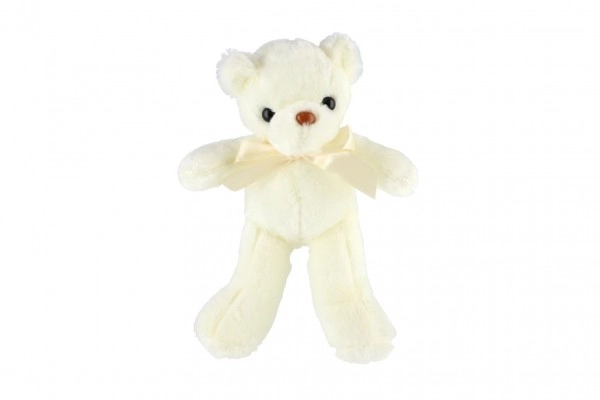 Bjørn/Bamse med sløjfe plys 30cm hvid