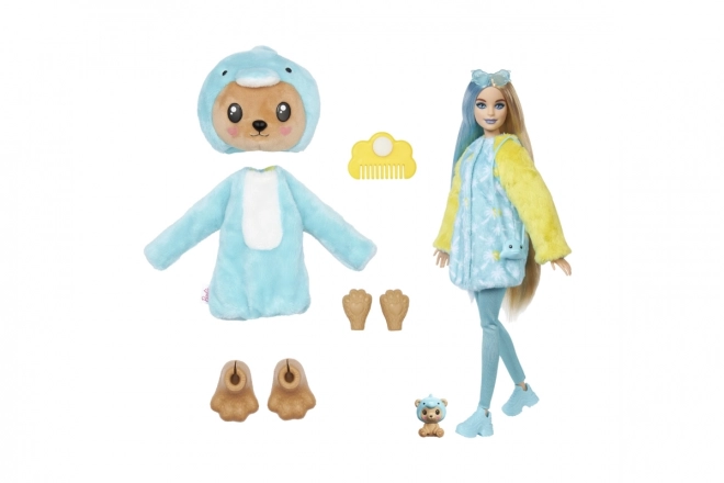 Panenka Barbie Cutie Reveal Teddy Bear Doll - Delfin