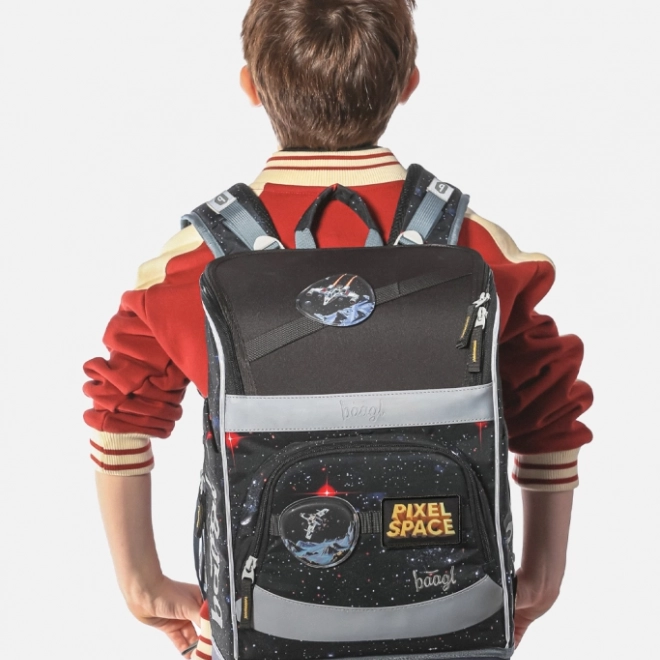 Skole sæt BAAGL: Zippy Plus Pixel Space - skoletaske, pennalhus, pose