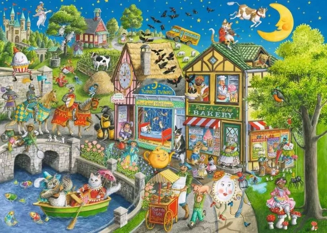 Puslespil Ravensburger Mother Gooseville 1000 brikker