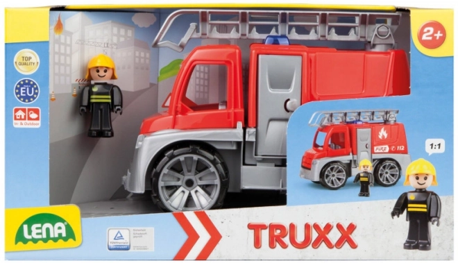Auto Truxx brandbil plast 29cm med figur i kasse 39x22x16cm 24m+