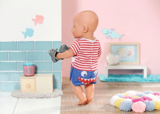 BABY born Pyjamasæt og hjemmesko, blå, 43 cm