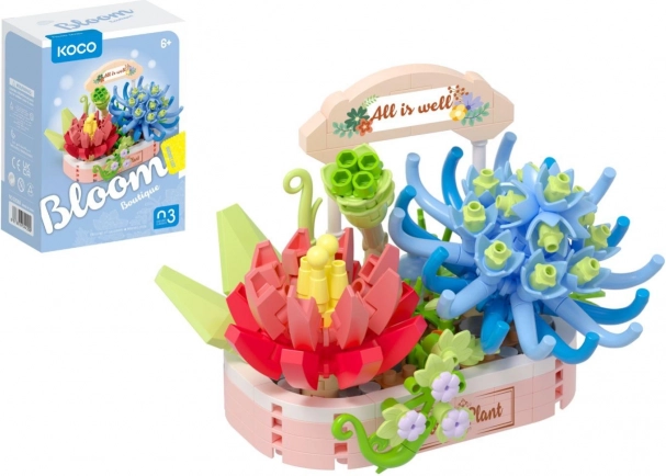 KOCO byggesæt magien ved sukkulenter, mini plastdekoration 271 dele