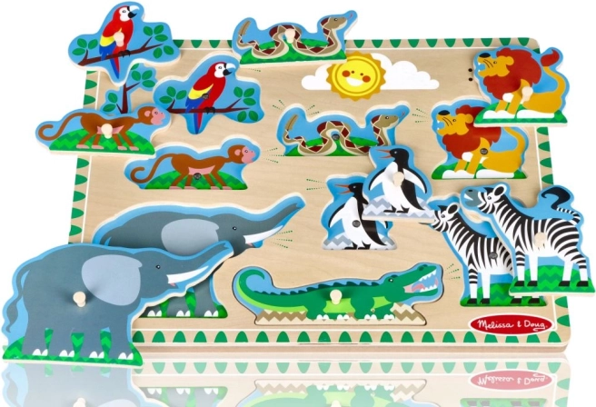 Trælydpuslespil zoo
