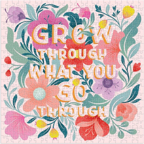 firkantet puslespil galison grow through what you go through – 500 brikker