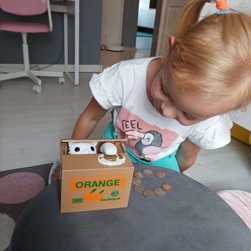 Mønttyv - sparegris på batterier - Kat