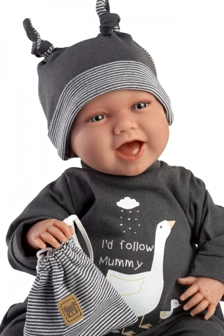 Llorens 74107 NYFØDT - realistisk babydukke med lyde og blødt stofkrop - 42 cm
