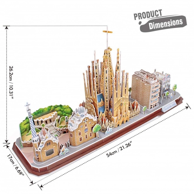 3D puslespil City Line Barcelona