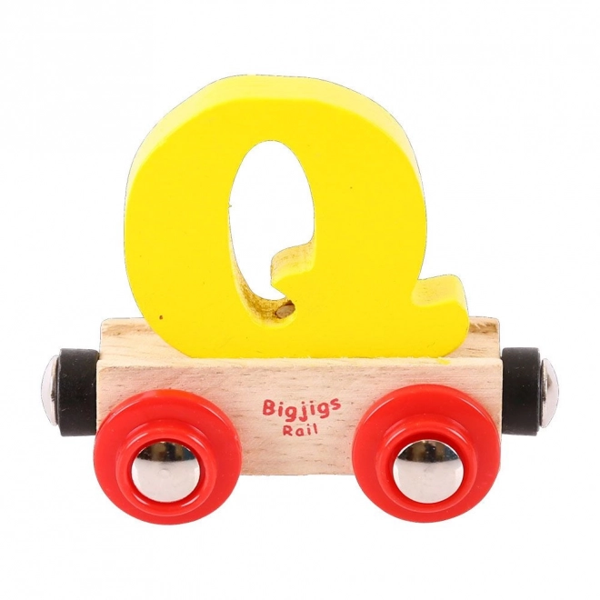 Trævogn Bigjigs Rail med bogstavet Q