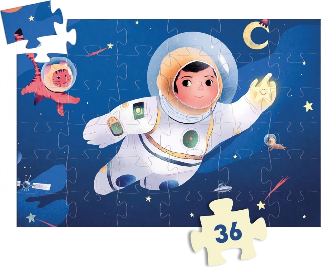 Puslespil Astronaut på Månen 36 brikker