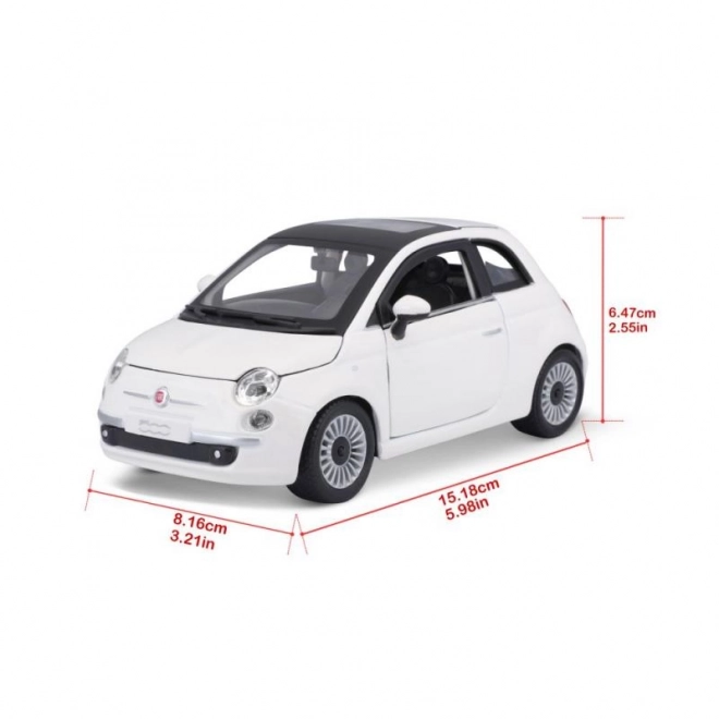 Bburago 1:24 Fiat 500 (2007) Hvid