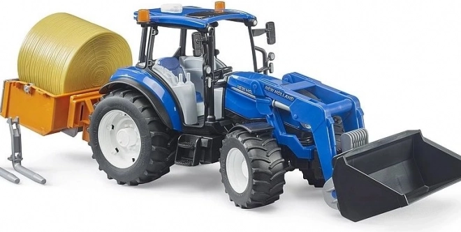 Bruder Traktor New Holland T5.120 med frontlæsser og lad