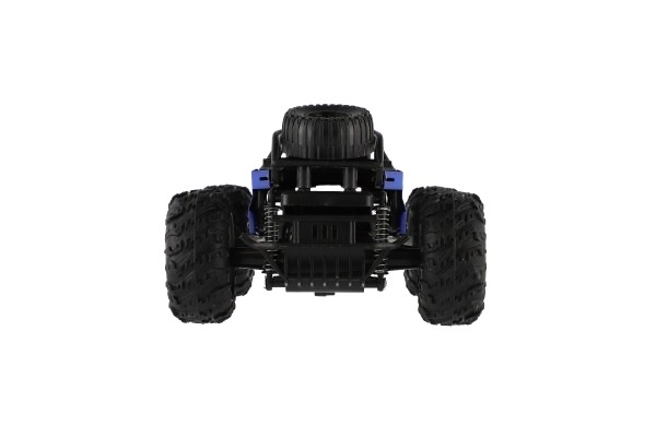 Auto RC buggy terræn blå 22cm plast 2,4GHz på batterier + genopladeligt pack i æske 32x16x18cm