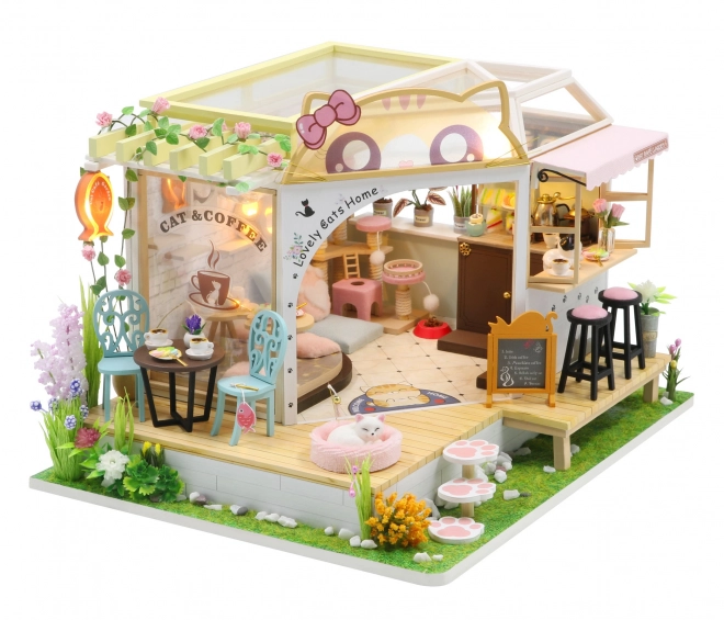 Småmodelhus Kattecafé med have