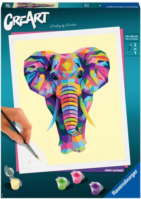 CreArt maling efter tal – sjov elefant