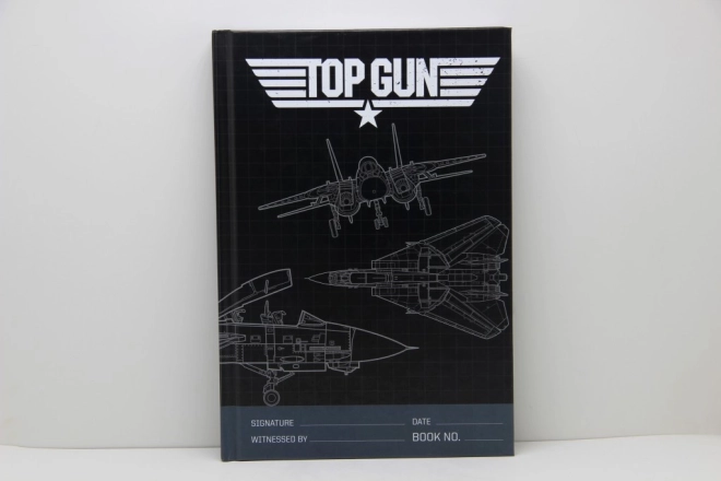 Premium linjeret notesblok A5 med TOP GUN-motiv