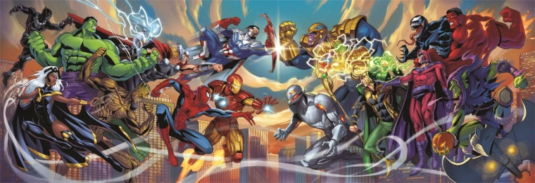 Panoramapuslespil Marvel: Helte vs. skurke 1000 brikker