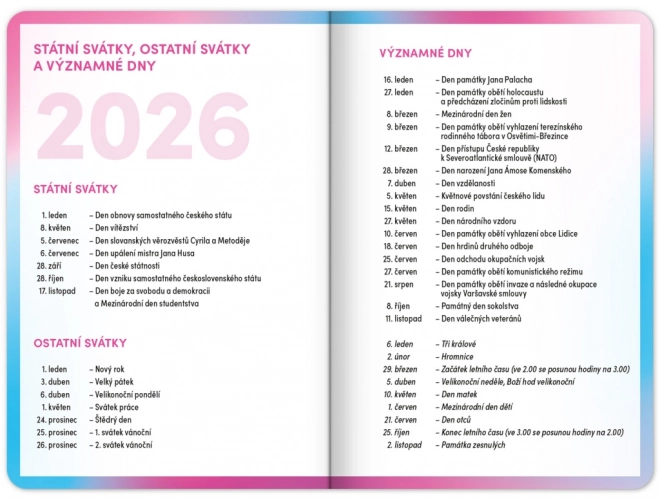 Skolekalender Lyserød september 2025 – december 2026