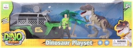 Sæt med batteridinosaur, terrængående bil og figur