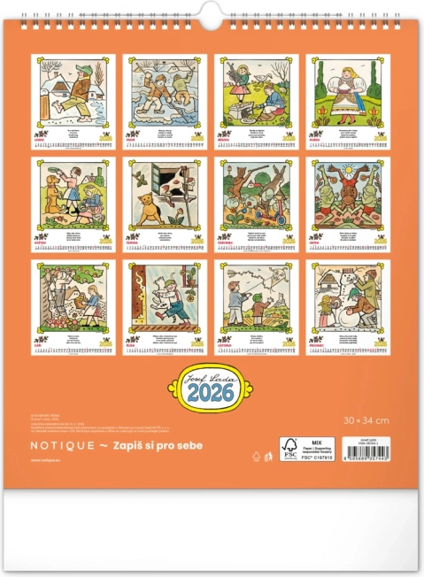 Vægkalender Josef Lada - Rim 2026