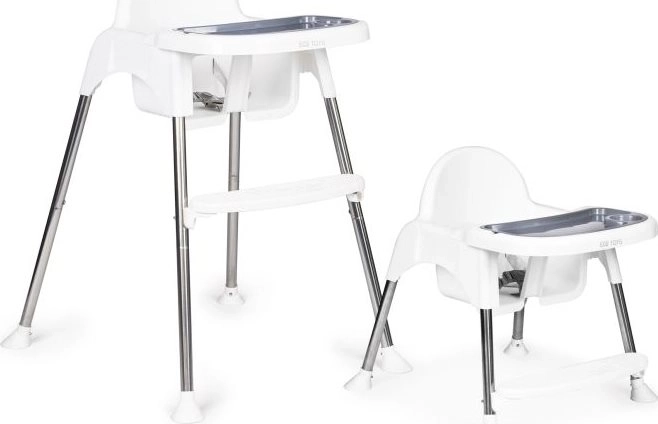 ECOTOYS Spisebordsstol 2-i-1 hvid