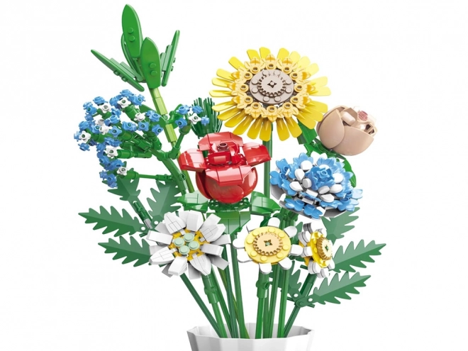 Teknisk byggesæt Engblomster med vase 618 stykker