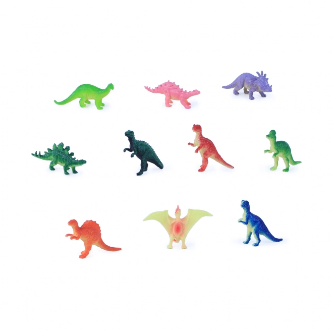 Sæt med 10 farverige dinosaurfigurer til børn