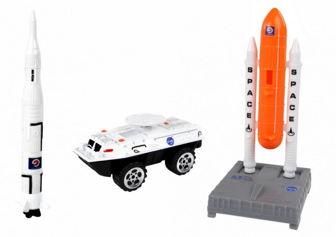 Sæt af figurer Space Truck Rocket - 15 dele