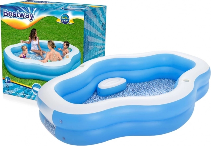 Oppustelig familiebassin med vindue og sæder BESTWAY 270 × 198 × 51 cm