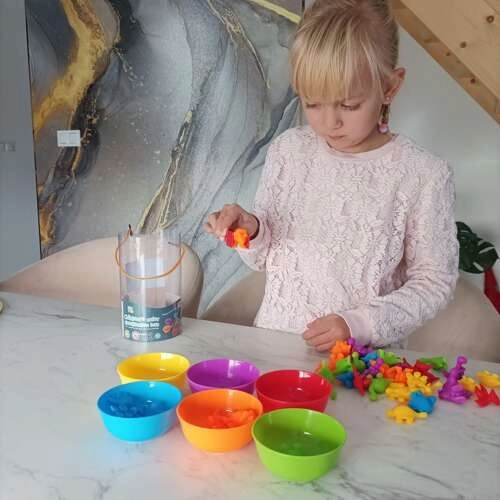 Věuková montessori-leg Aktivitet Lær at Tælle – Dinosaurer