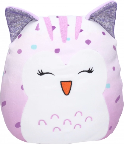 Plysset pude med uglemotiv 25 cm