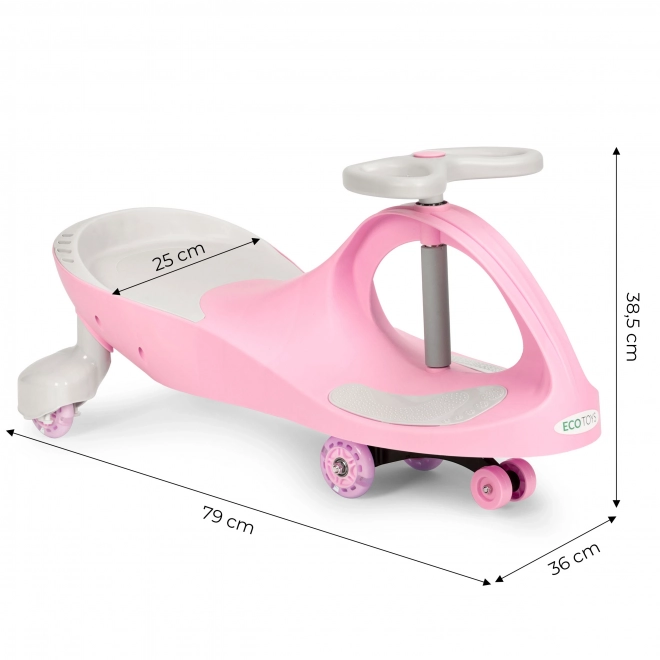 Kørende bil med LED-hjul lyserød ECOTOYS