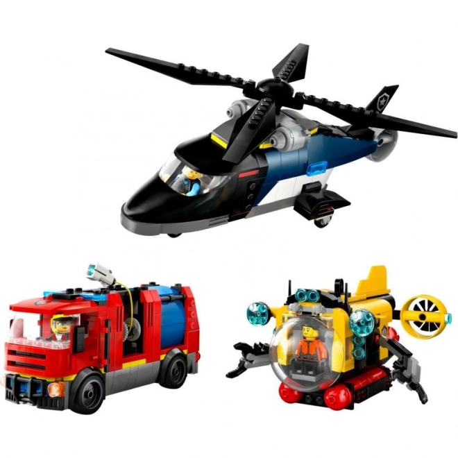 LEGOae City 60462 Remix: Helikopter, Brandbil og Ubåd