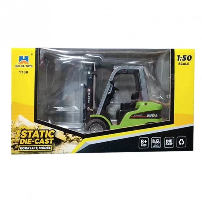 Huina grøn metal gaffeltruck 1:50