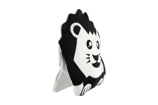 Plys pude 35x30cm sort/hvid i pose 0+